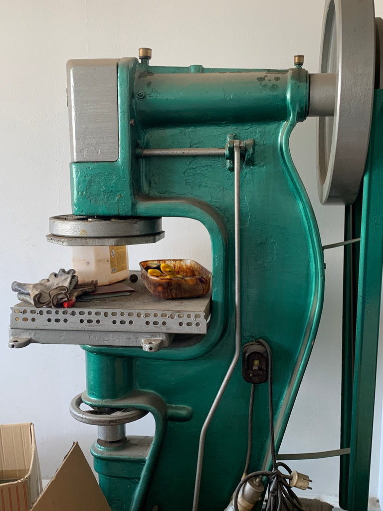 Machine used to hand make sandals
