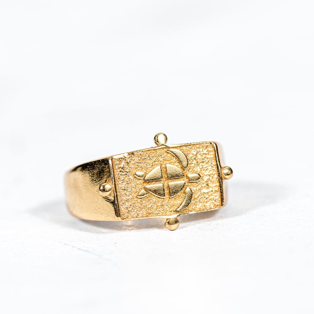Ring that is plated 24K gold.